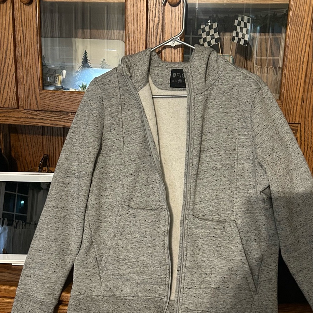 Figs Women's Gray Zip-Up Hoodie